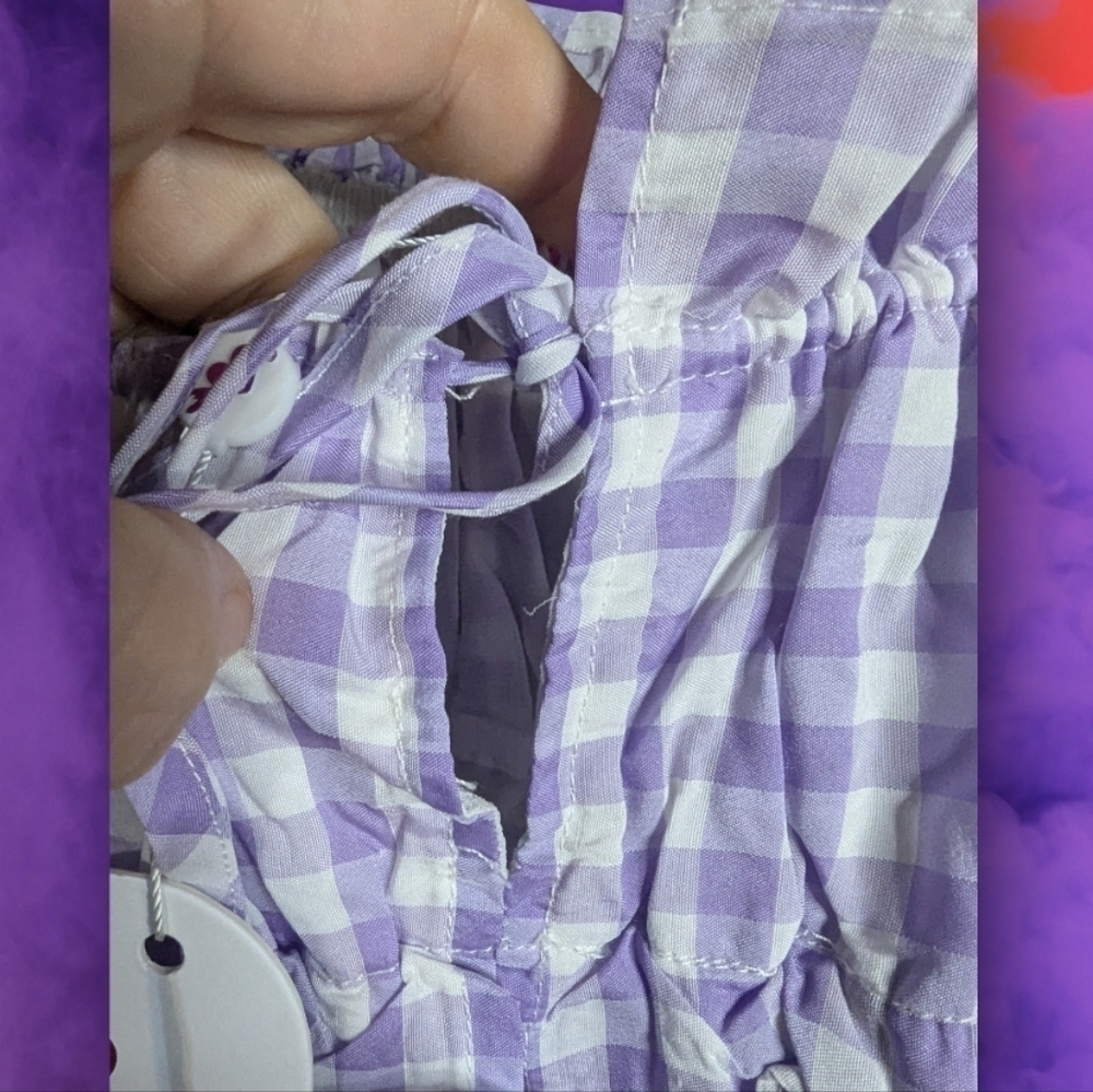 🤩 NWT Buddy Love Purple Gingham Mini Dress Size Small - Picture 5 of 13